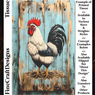 Papier Mousseline Coq de la ferme de campagne française DB7L Découpa