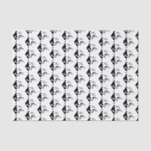 Papier Mousseline Coq noir Croisant l'alarme du bon matin