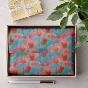 Papier Mousseline Coquelicots en fleurs III