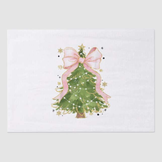 Papier Mousseline Coquette Bow Christmas Tree Vacances Fille tenue W (Recto)
