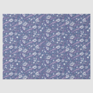 Papier Mousseline Coquillages de mer Coquille Motif nautique Violet 