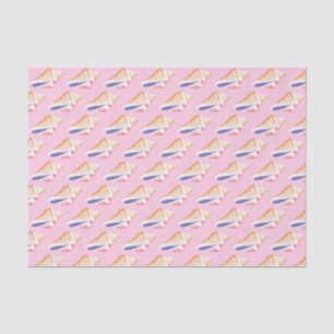 Papier Mousseline Coquillages Simple Océan Motif rose violet