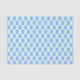 Papier Mousseline Coquille d'huîtres pour bébé bleu et modèle de per