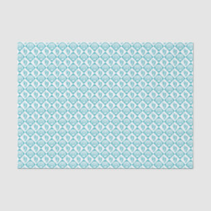 Papier Mousseline Coquille géométrique marine Motif Turquoise blanc