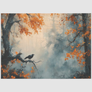 Papier Mousseline Corbeau à Misty Autumn Forest Découpage
