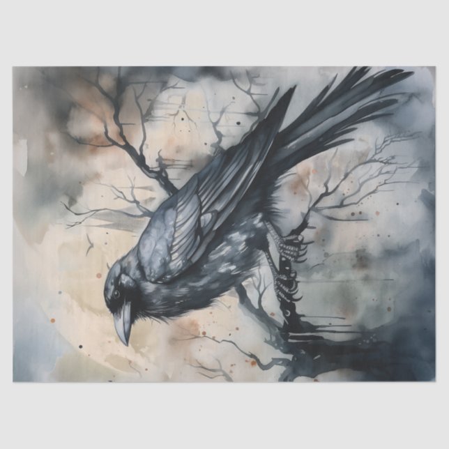 Papier Mousseline Corbeau Majestic noir (Recto)