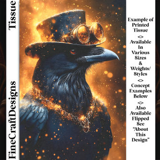 Papier Mousseline Corbeau Steampunk, Braises de Feu DF4R Découpage