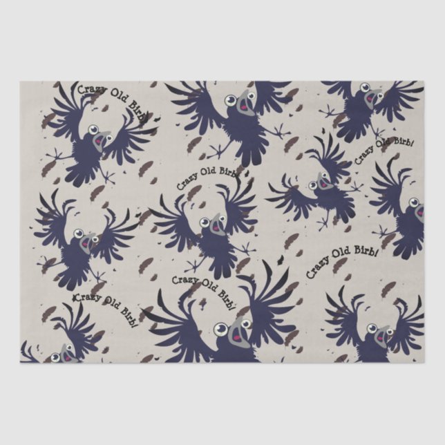 Papier Mousseline Corbeau vieux fou (Recto)