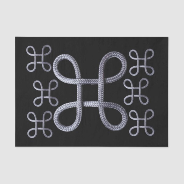 Papier Mousseline Corde en papier de tissus noir argent (Recto)