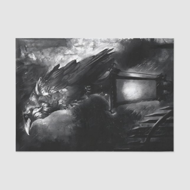 Papier Mousseline Corneille noire (Recto)