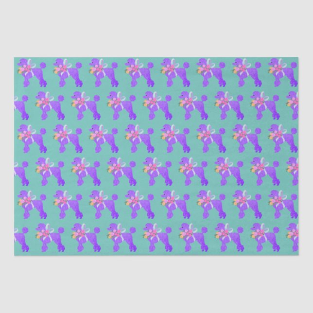 Papier Mousseline Correspondance de caniche pourpre (Recto)