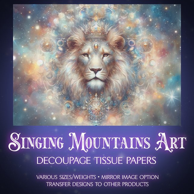 Papier Mousseline Cosmic Dreamscape Lion King Craft Decoupage (Créateur téléchargé)