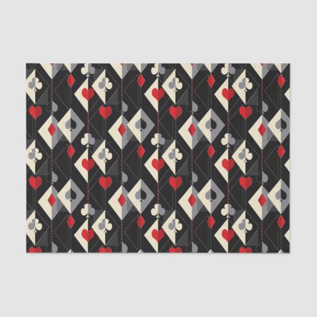 Papier Mousseline Costumes de jeu de cartes en poker. (Recto)