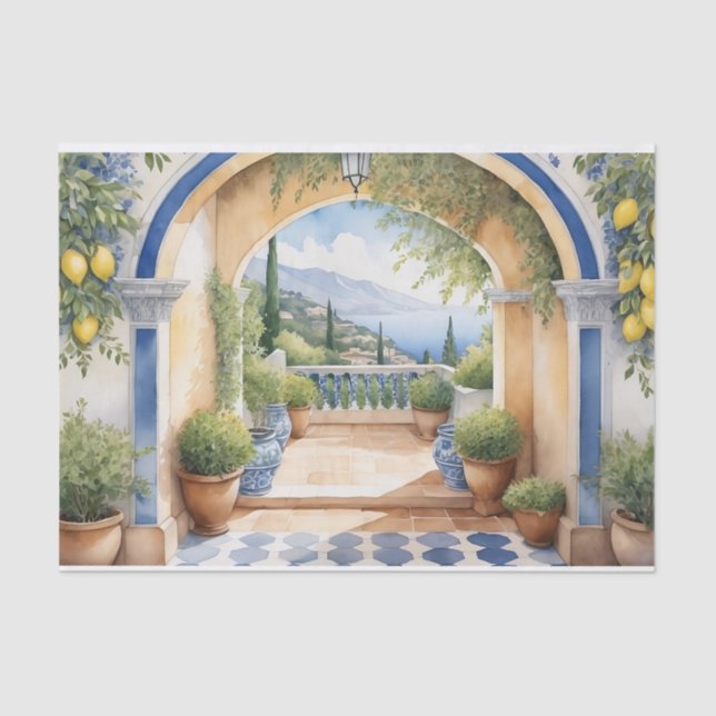 Papier Mousseline Côte d'Amalfi Vue Méditerranée (Recto)