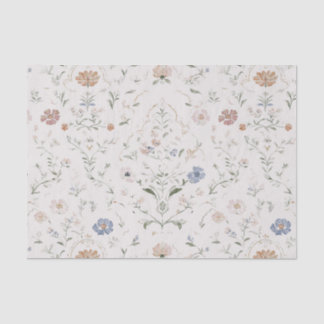 Papier Mousseline Cottagecore Caprice Beige Aquarelle Fleur Sauvage