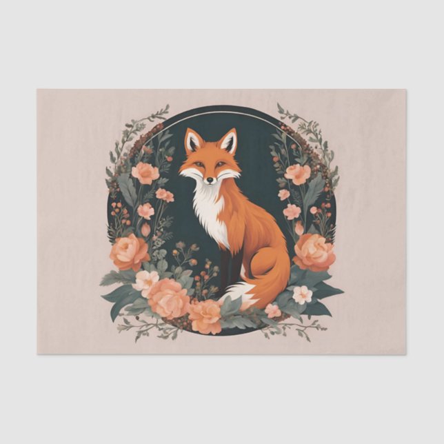 Papier Mousseline Cottagecore Fox Decoupage (Recto)