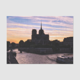Papier Mousseline Coucher de soleil sur Notre Dame de Paris - Paris,