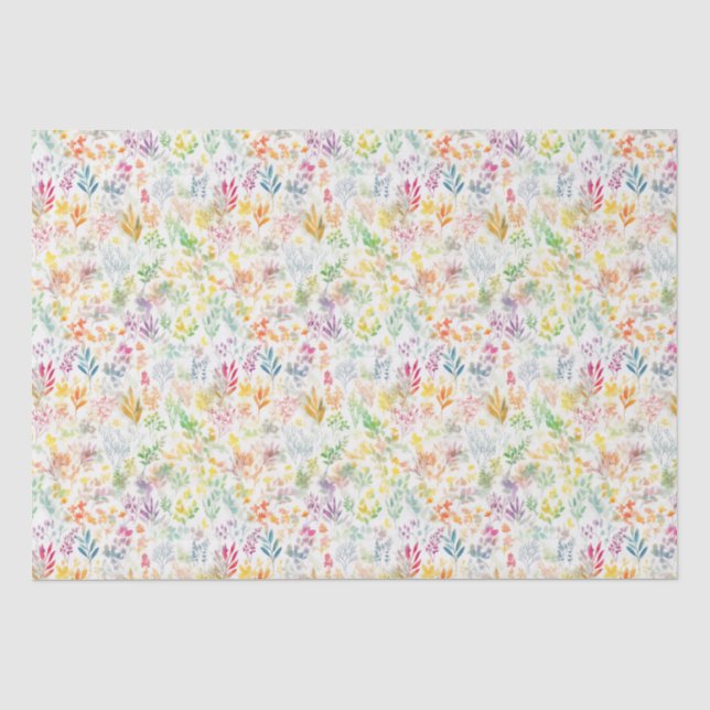 Papier Mousseline Couches multicolores de Feuilles vivants (Recto)