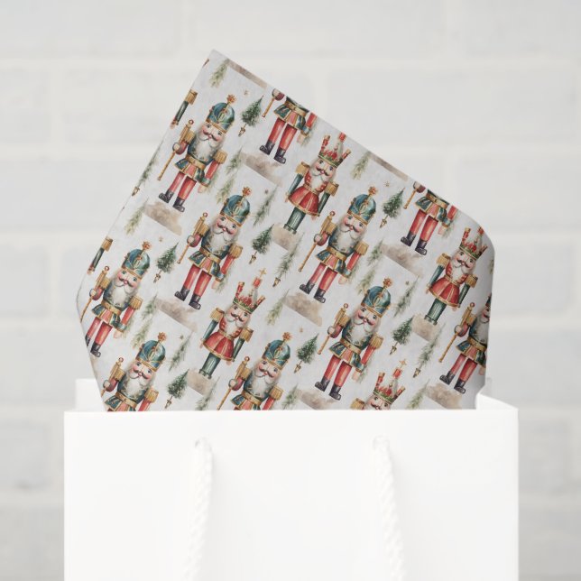 Papier Mousseline Couleur d'aquarelle de noisette de Noël carrelée (Sac cadeau)