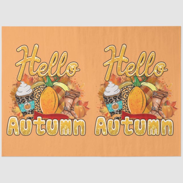 Papier Mousseline Couleur de Personnaliser d'automne Hello (Recto)