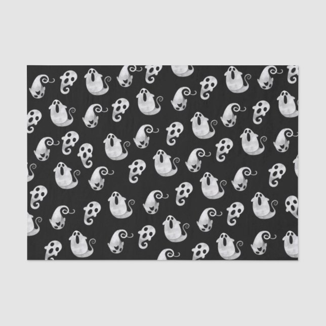Papier Mousseline Couleur d'eau douce Fantômes & Ghouls Halloween (Recto)