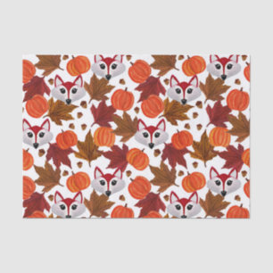 Papier Mousseline Couleur d'eau Maple Leaf Citrouille Acorn Chat Fox