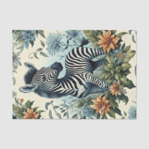 Papier Mousseline Couleur d'eau Vintage pour bébé Zebra