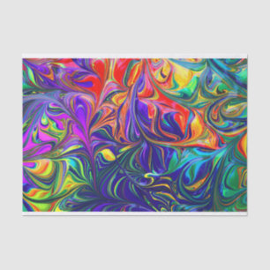 Papier Mousseline Couleurs arc-en-ciel Neon Swirls