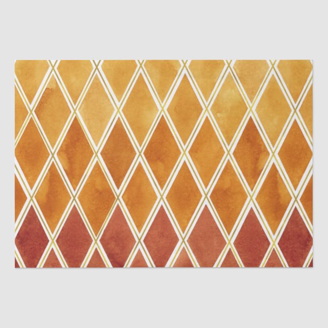Papier Mousseline Couleurs d'automne et texture or  (Recto)