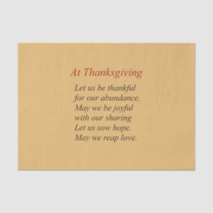 Papier Mousseline Couleurs d'automne Thanksgiving Poem