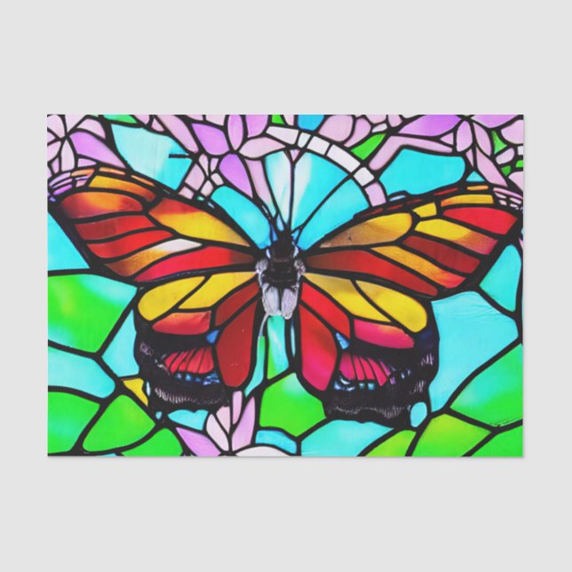 Papier Mousseline Couleurs de feu Moth Papillon découpage (Recto)