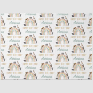 Papier Mousseline Couleurs de terre Arc-en-ciel Jungle Animaux Anniv