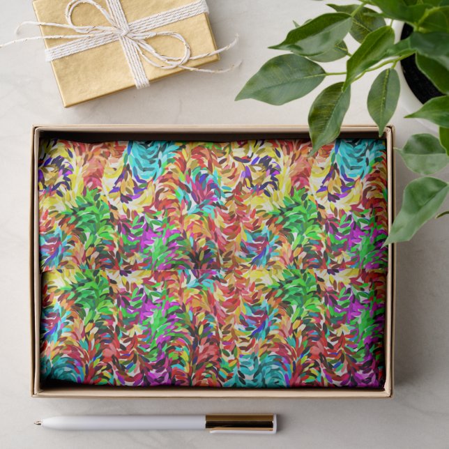 Papier Mousseline Couleurs d'été vibrantes Peinture Motif (Cadeau)