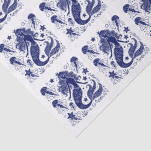 Papier Mousseline Couleurs DIY Sultry Mermaid Jellyfish Starfish Ble