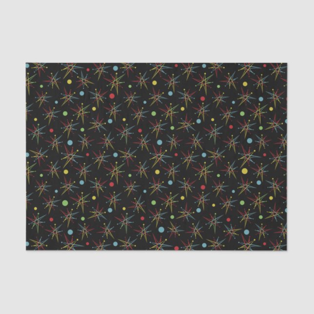 Papier Mousseline Couleurs personnalisées de point rétro atomique de (Recto)