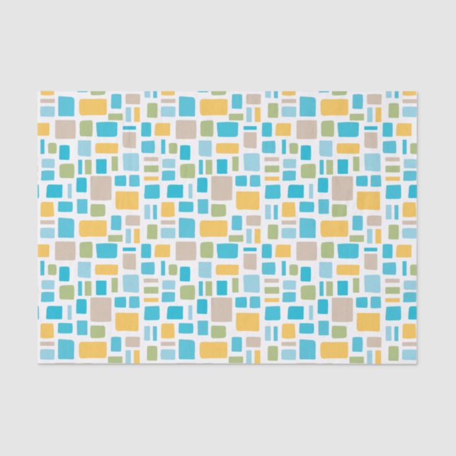 Papier Mousseline Couleurs printanières Carrés et rectangles merveil (Recto)