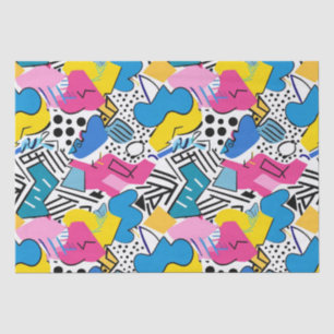 Papier Mousseline Couleurs Vives Gras Motif Artistique Abstrait Funk