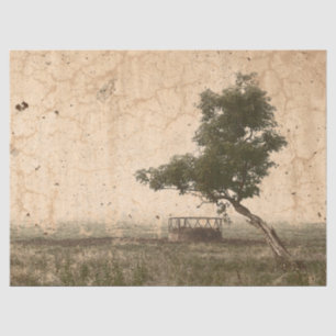 Papier Mousseline Country Tree Russe Vintage Antique Beige Farm