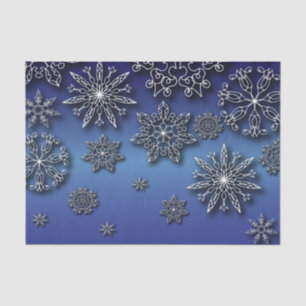 Papier Mousseline Coupe de papier blanc d'hiver Flammes de neige sur