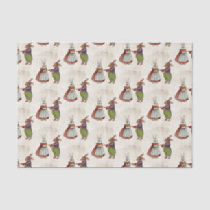Papier Mousseline Couple de lapin vintage en vêtements victoriens