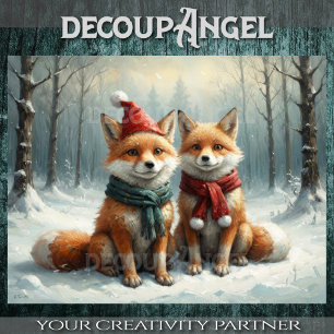 Papier Mousseline Couple Fox confortable - Découpage -