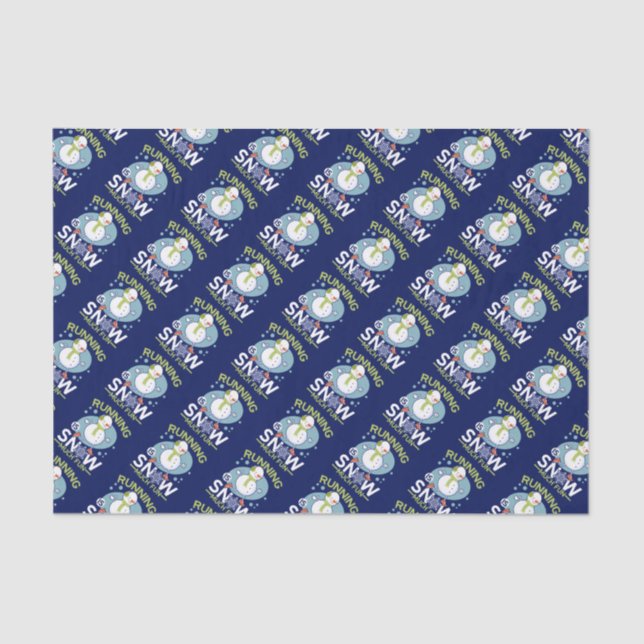 Papier Mousseline Coureur d'hiver - Courir est neige beaucoup amusan (Recto)