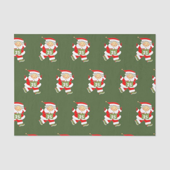 Papier Mousseline Coureur Noël vacances (Recto)