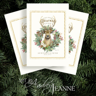 Papier Mousseline Couronne de cerfs Garder Noël Coeur Dickens Découp