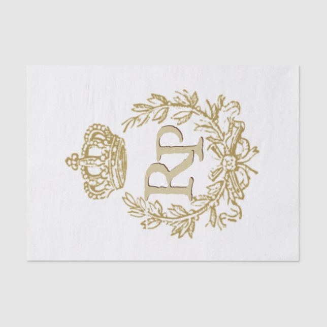 Papier Mousseline Couronne d'or royale médiévale et couronne  (Recto)