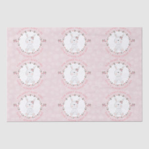 Papier Mousseline Couronne florale personnalisée de lapin de bébé ro