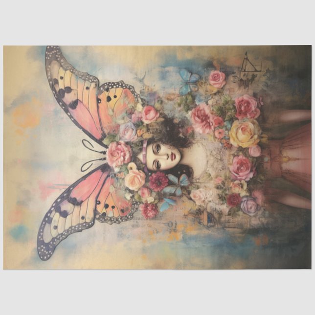 Papier Mousseline Couronne papillon (Recto)