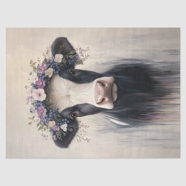 Papier Mousseline Couronne pourpre de vache laitière Découpage (Recto)