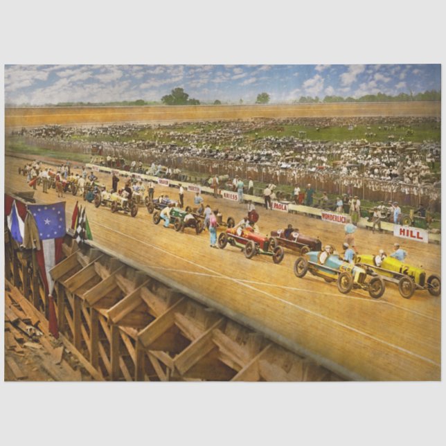Papier Mousseline Course automobile - La vie sur la voie rapide 1925 (Recto)