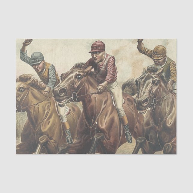 Papier Mousseline Course de chevaux SUPÉRIEURE (Recto)